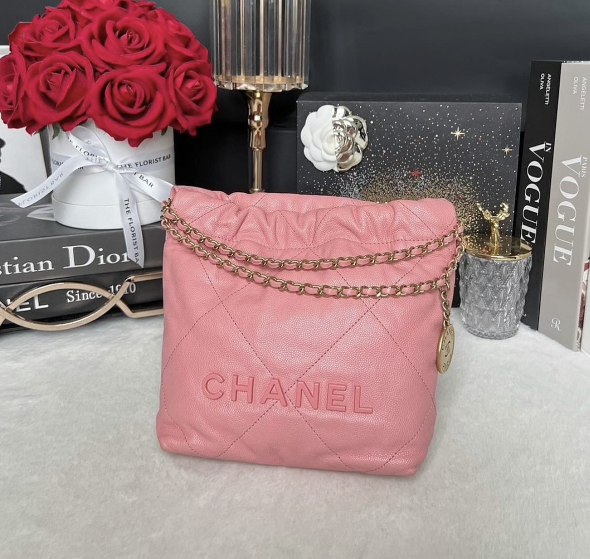 Used In Very Good Condition Chanel 22 Mini Caviar Microchip Full Set