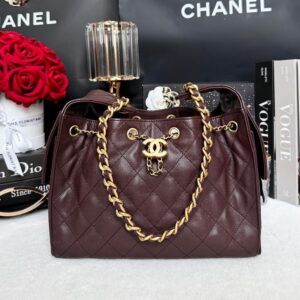 Keep Unused Chanel 25 Small Dark Brown Caviar 25A Microchip Full Set