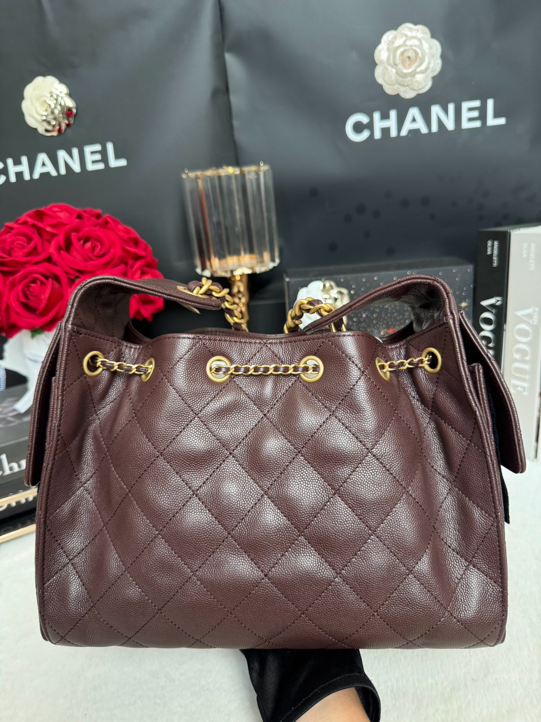 Keep Unused Chanel 25 Small Dark Brown Caviar 25A Microchip Full Set - Image 3