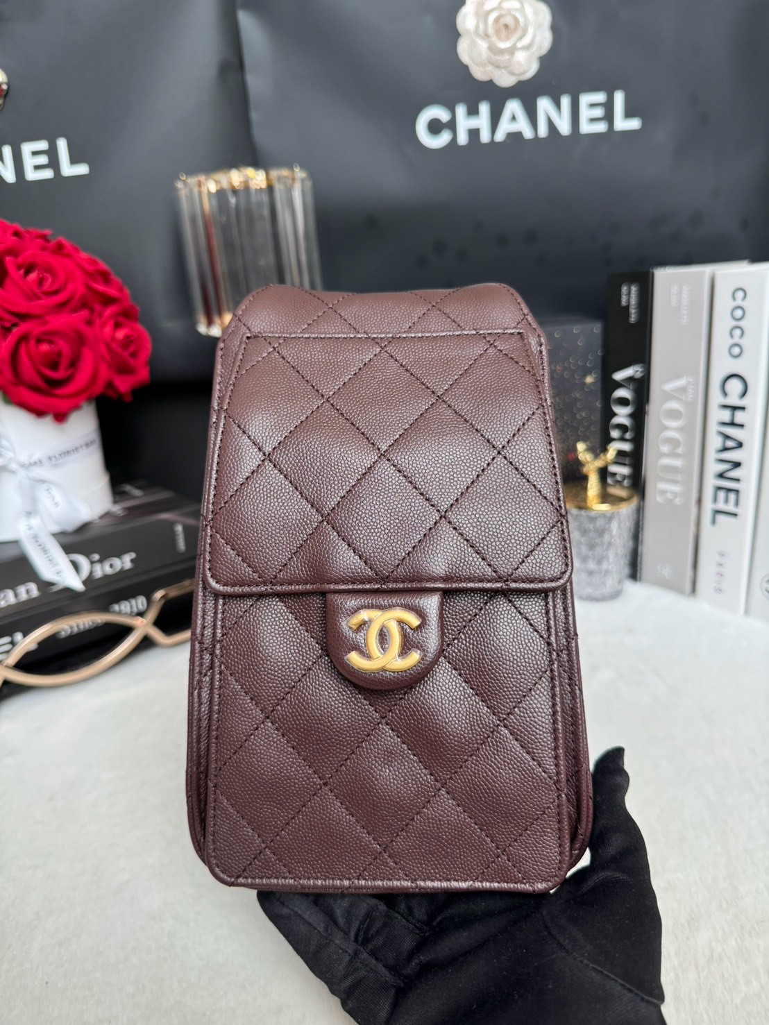 Keep Unused Chanel 25 Small Dark Brown Caviar 25A Microchip Full Set - Image 4
