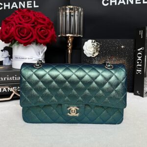 New Chanel Classic 10 iridescent Caviar Microchip Full Set