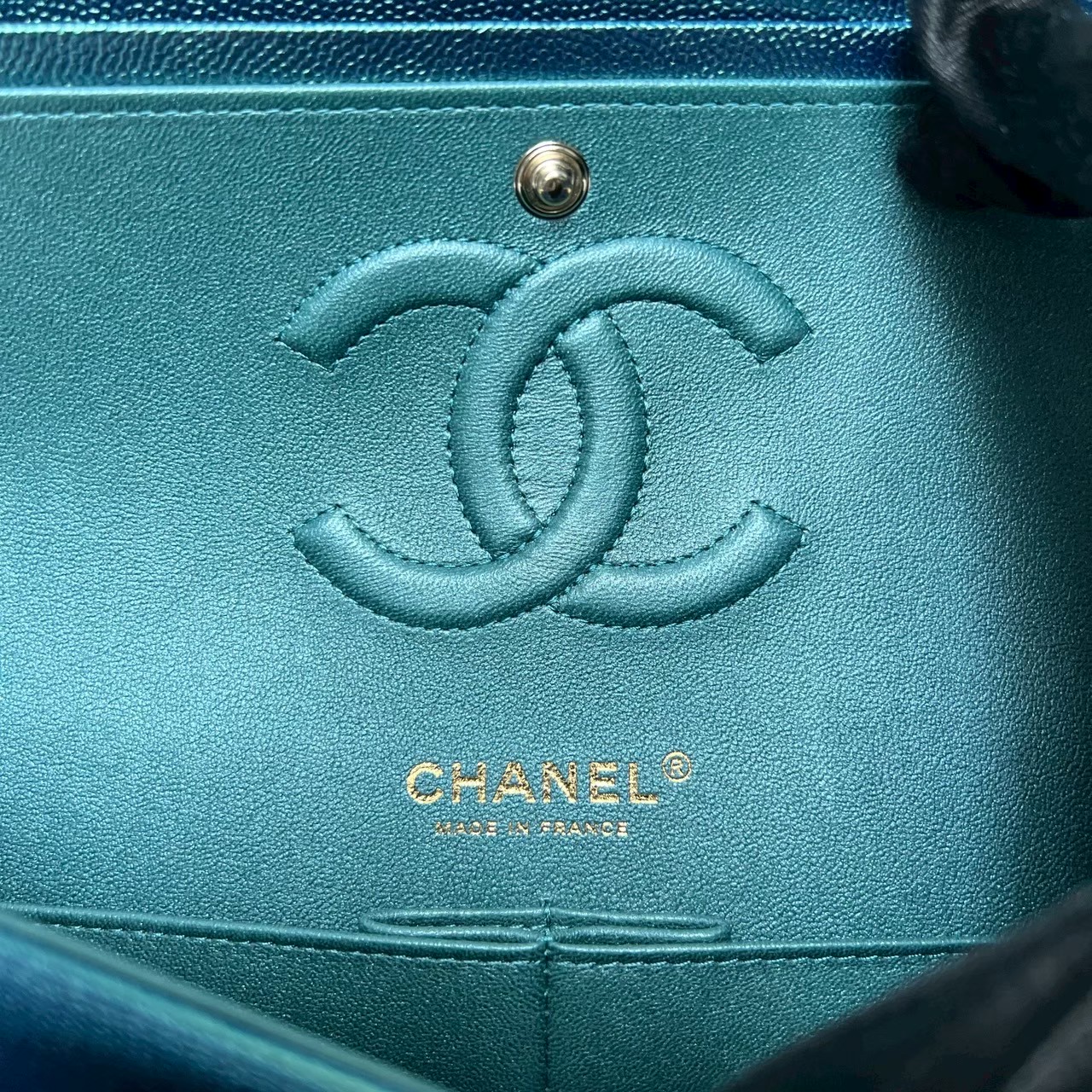 New Chanel Classic 10 iridescent Caviar Microchip Full Set - Image 18