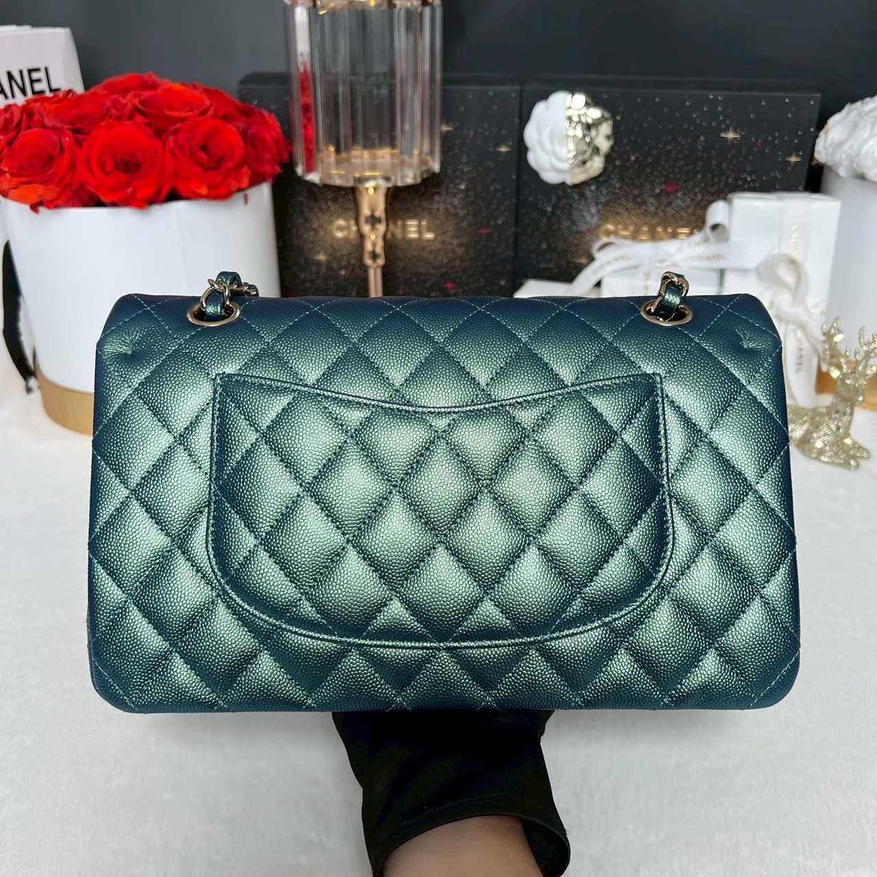 New Chanel Classic 10 iridescent Caviar Microchip Full Set - Image 3