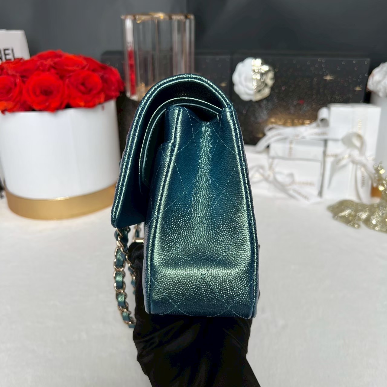 New Chanel Classic 10 iridescent Caviar Microchip Full Set - Image 4