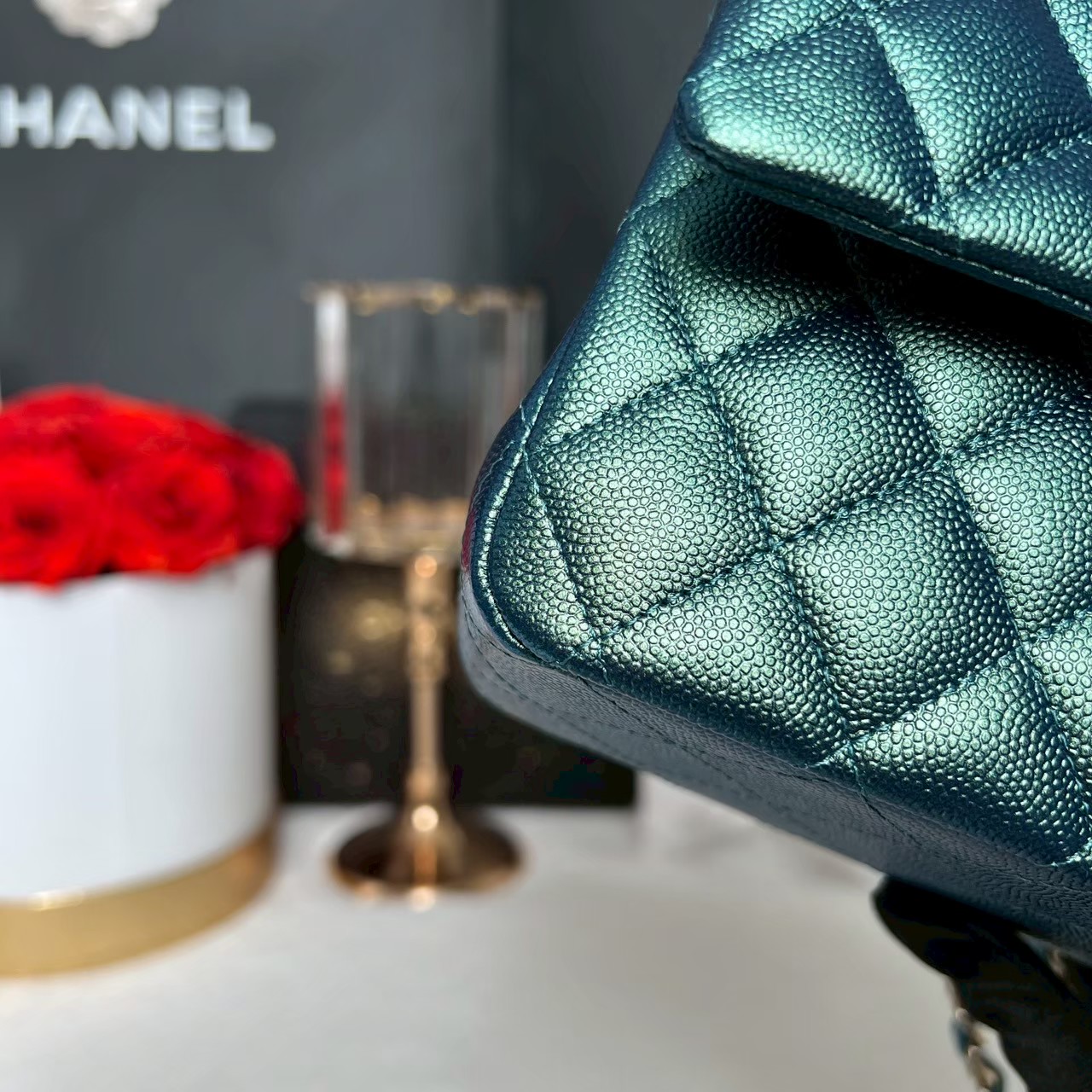 New Chanel Classic 10 iridescent Caviar Microchip Full Set - Image 6