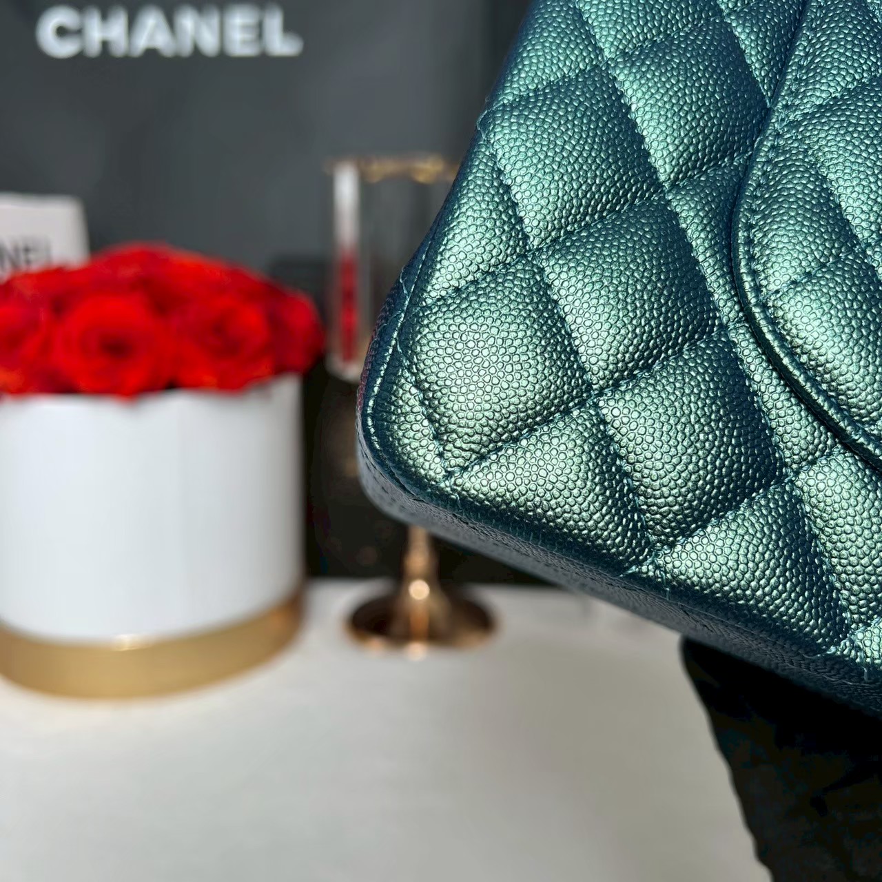 New Chanel Classic 10 iridescent Caviar Microchip Full Set - Image 8