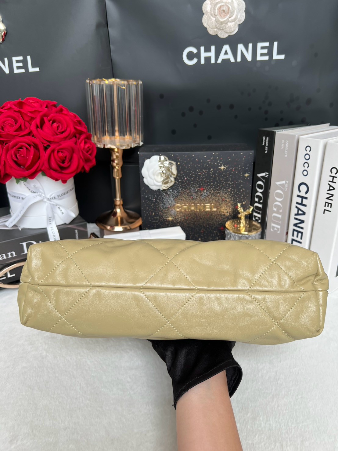 Used Like New Chanel 22 Small Calfskin Microchip Full Set พร้อมใบตรวจ - 图片 10