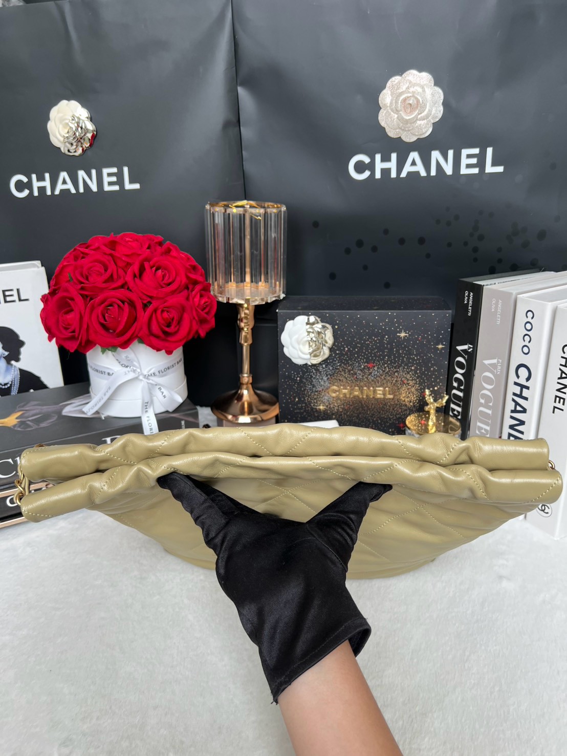 Used Like New Chanel 22 Small Calfskin Microchip Full Set พร้อมใบตรวจ - 图片 11
