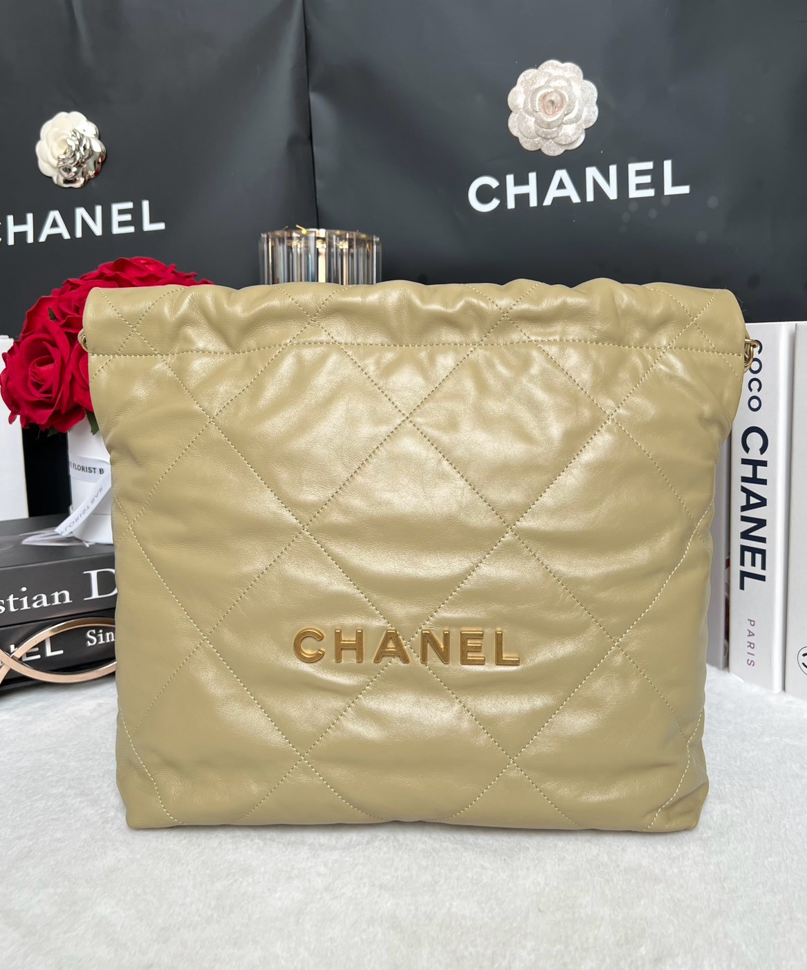 Used Like New Chanel 22 Small Calfskin Microchip Full Set พร้อมใบตรวจ - 图片 2