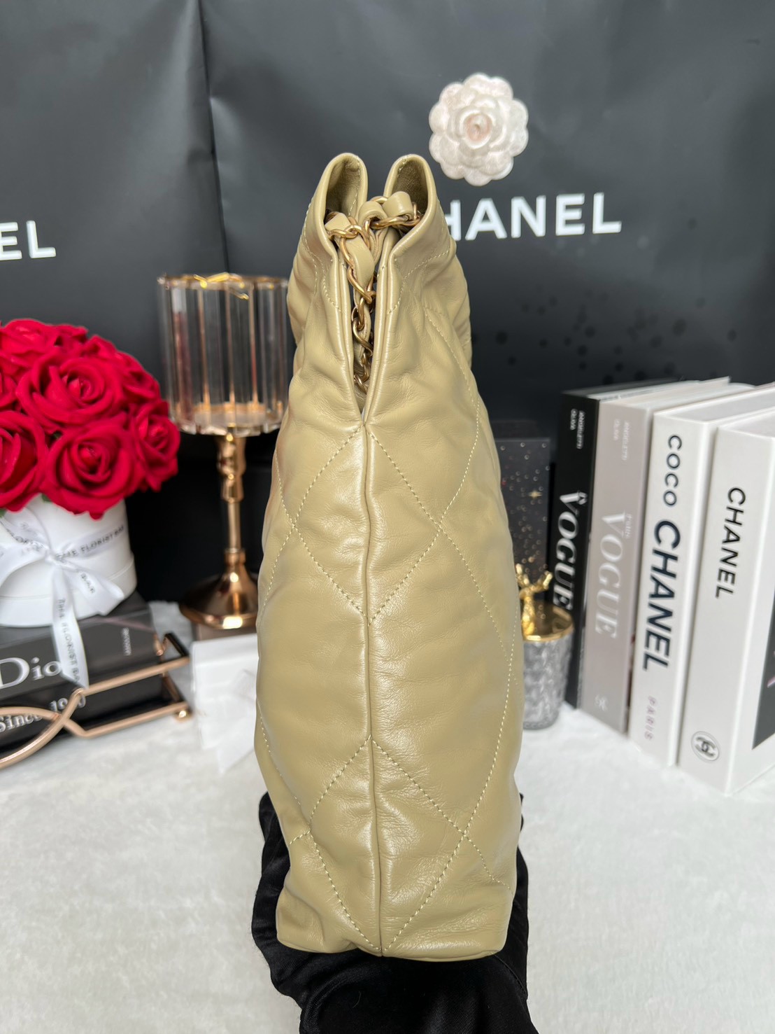 Used Like New Chanel 22 Small Calfskin Microchip Full Set พร้อมใบตรวจ - 图片 4