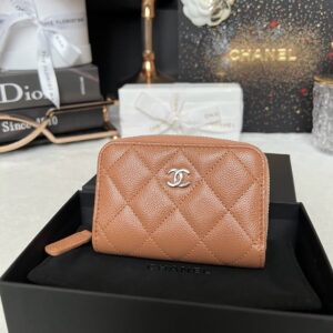 Used Like New Chanel Card Holder Caviar Microchip Full Set no rec.