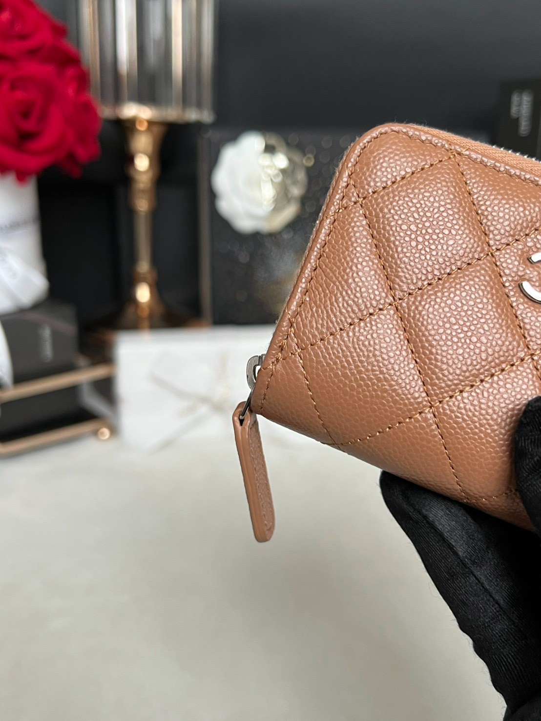 Used Like New Chanel Card Holder Caviar Microchip Full Set no rec. - Image 6