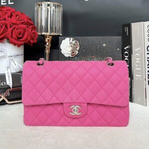 Used in Very Good Condition Chanel Classic 10” Fuchsia 14S Suede Holo18